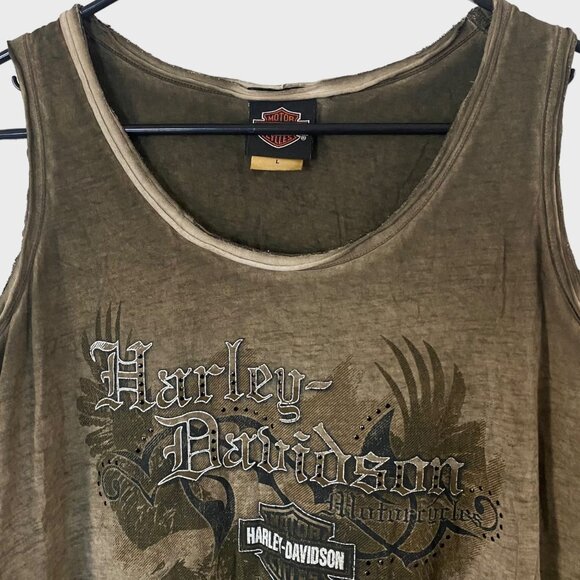 Vintage Harley Davidson Distressed Tank Top Womens Size Large Sleeveless Studded - Picture 5 of 12